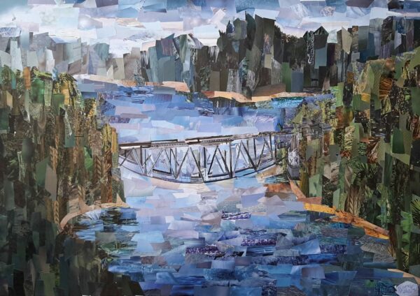 IMAGE/COLLAGE BRIDGE 2020, COLLAGE ON PAPER 42 x 60 CM $ 450, MAGDALENA TARGONSKA