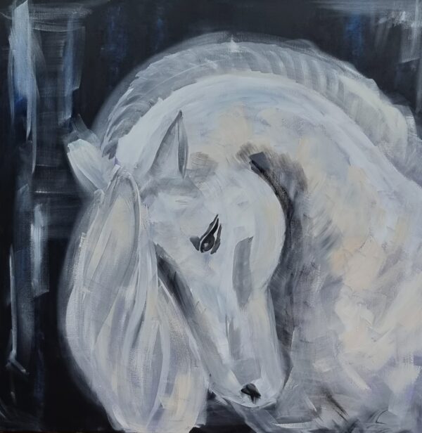 PEGASUS 2022, ACRYLIC ON CANVAS 90 x 90 CM, EVA BOISEAU