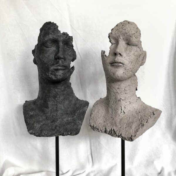 SCULPTURE/LAMP, TABLE LAMP 55 CM $ 325, WALL LAMP $ 300, FACE COLLECTION, CATARZYNA SKAPSKA