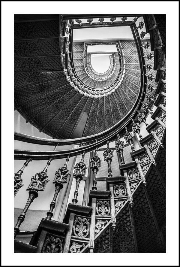 PHOTO STAIRCASE IN WROCŁAW IN OLD TOWN FRAME 20 x 30 CM, 2 VERSIONS: COLOR OR BLACK AND WHITE $ 500, MONICA GROBELNA