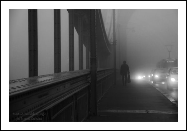 PHOTO THE FOGGY GRUNWALDZKI BRIDGE IN WROCŁAW  FRAME 20 x 30 CM $ 500, MONICA GROBELNA