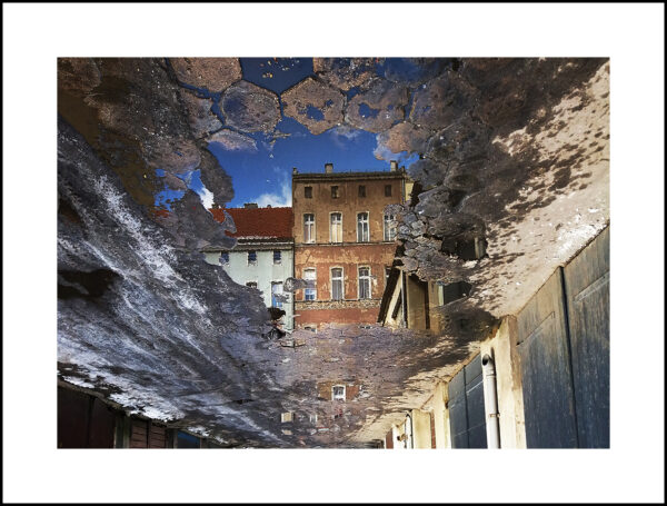 PHOTO A BACKYARD IN WROCŁAW – REFLECTION IN A PUDDLE FRAME 20 x 30 CM $ 500, MONICA GROBELNA